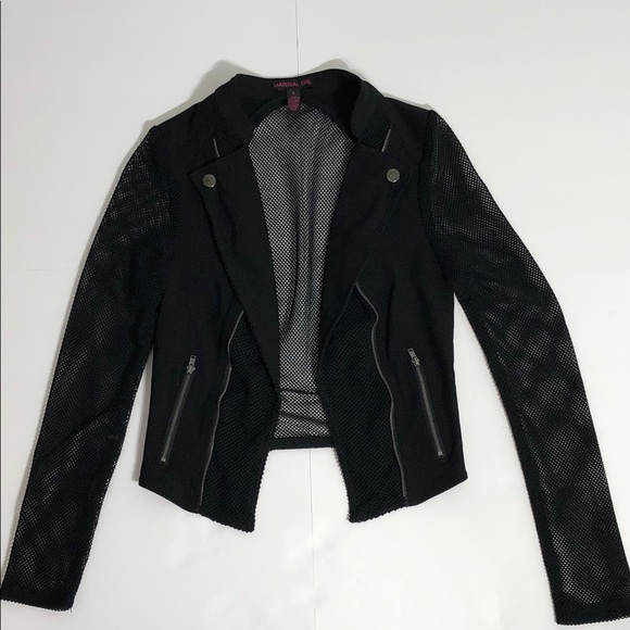 Material Girl Jackets & Blazers - NWOT Material Girl Black Mesh Netted Blazer Size S